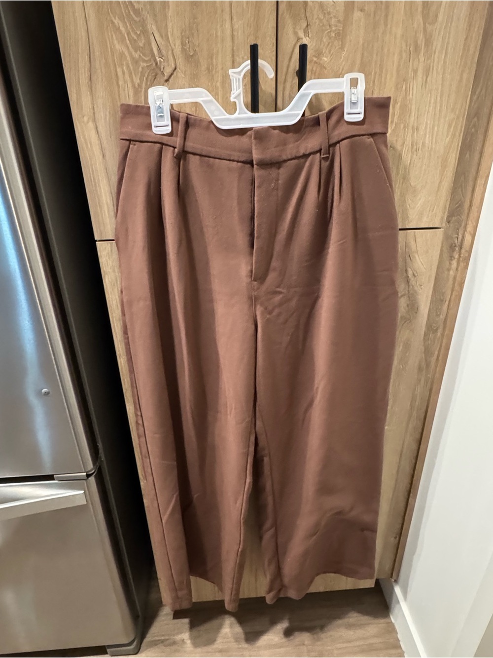 Women's High-Waist Wide Leg Pants - Brown